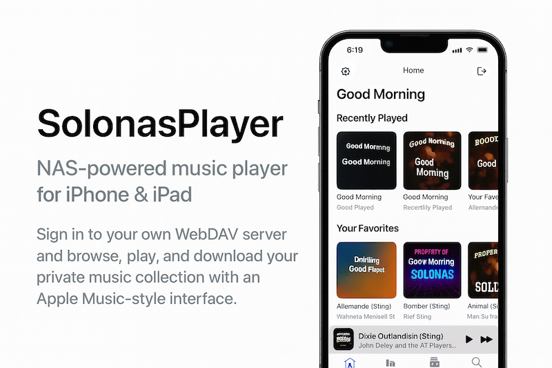SolonasPlayer on iPhone and Apple Watch