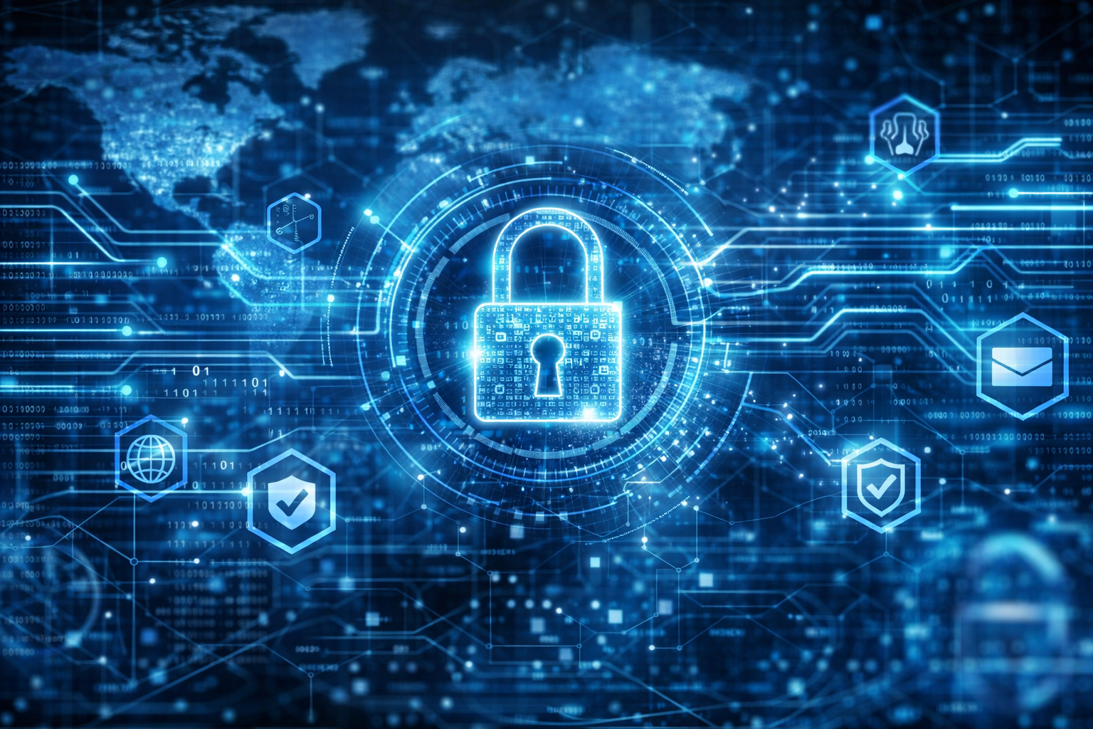 Abstract blue wave lines representing connected systems